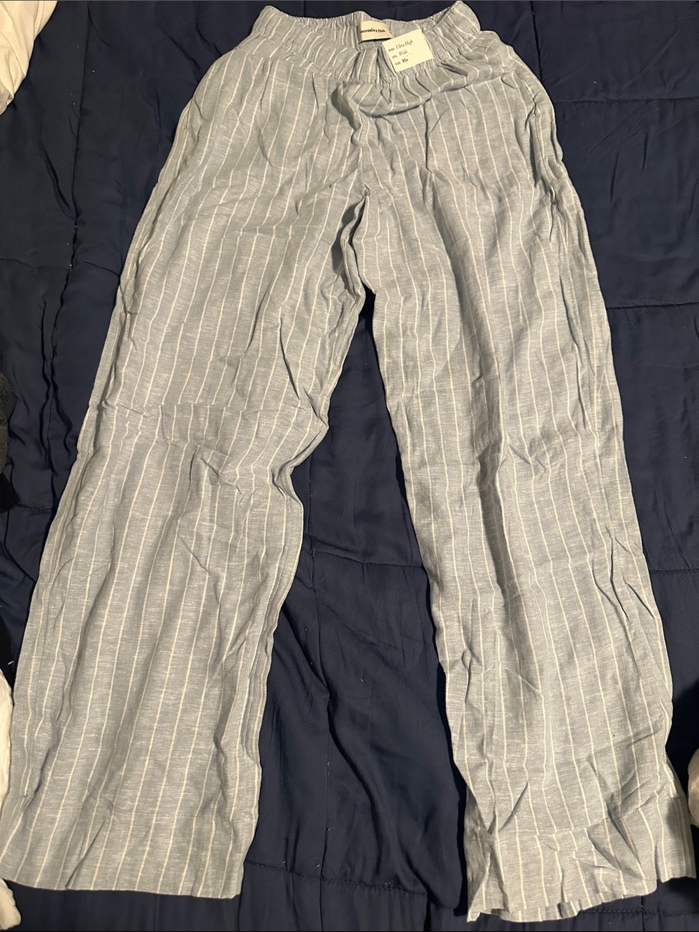 Abercrombie and Fitch Light Blue Striped woman Lounge Pants - Elastic Waist